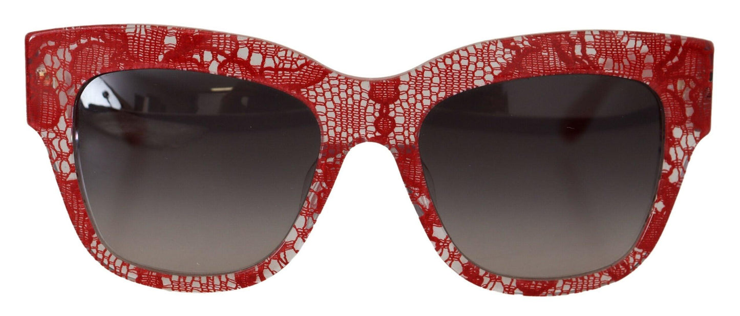 Lunettes de soleil élégantes Dolce & Gabbana avec détails en dentelle rouge