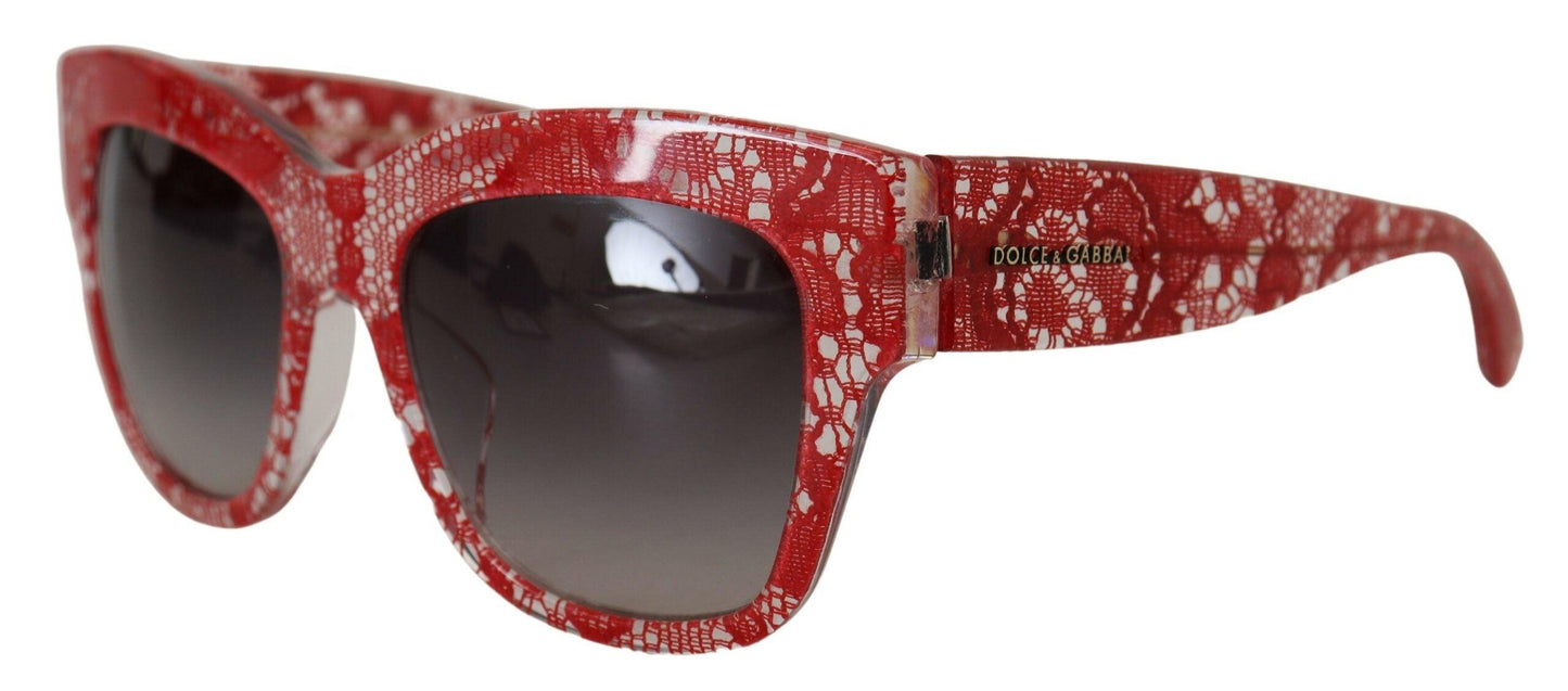 Lunettes de soleil élégantes Dolce & Gabbana avec détails en dentelle rouge