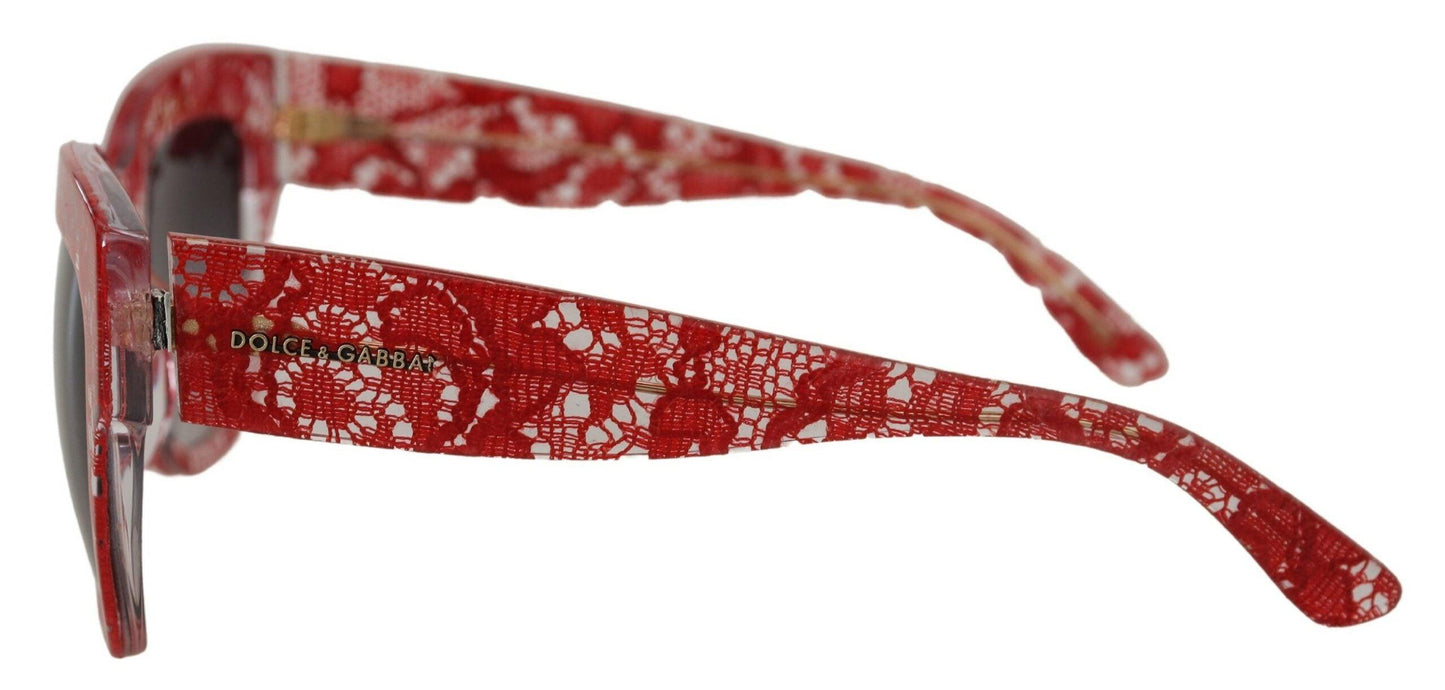 Lunettes de soleil élégantes Dolce & Gabbana avec détails en dentelle rouge