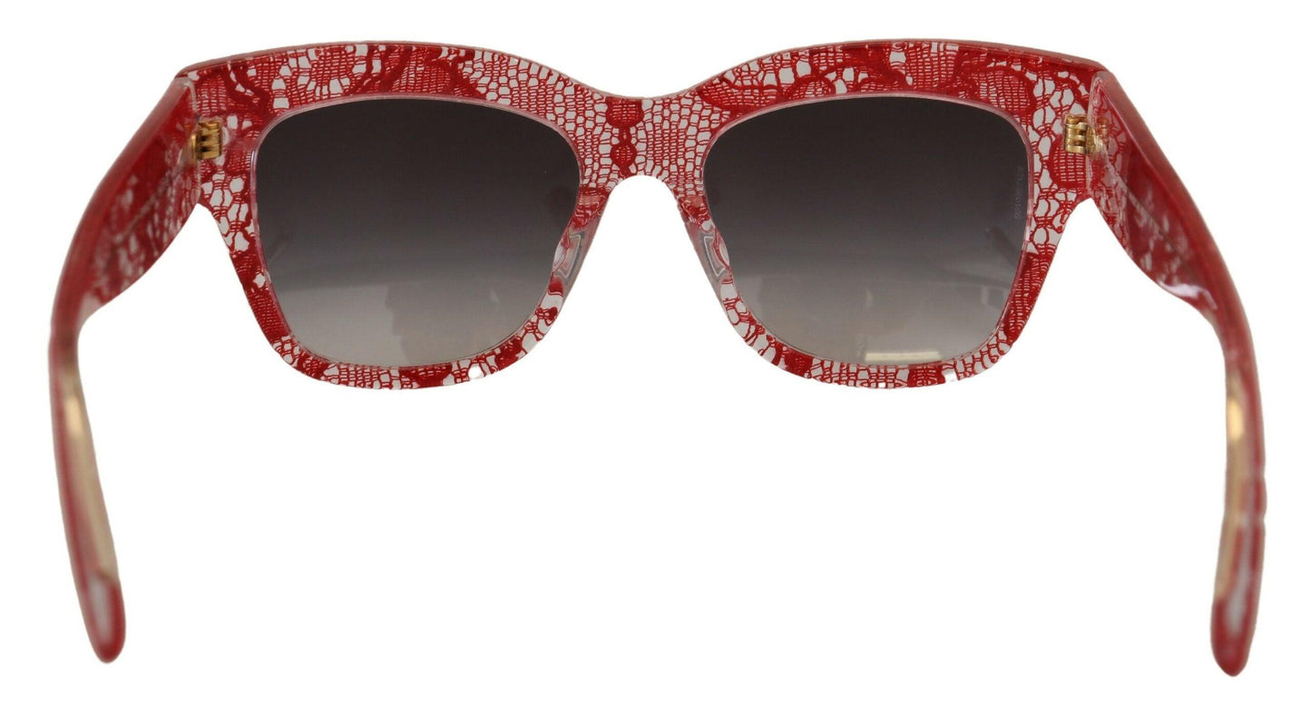 Lunettes de soleil élégantes Dolce & Gabbana avec détails en dentelle rouge