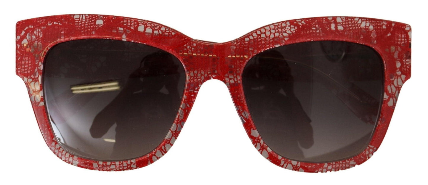 Lunettes de soleil élégantes Dolce & Gabbana avec détails en dentelle rouge