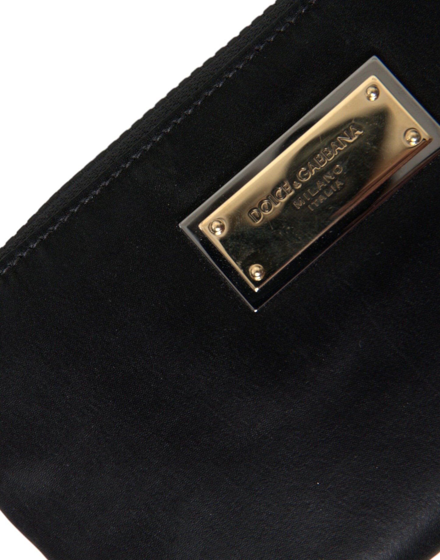 Pochette en nylon et cuir noir de luxe Dolce & Gabbana