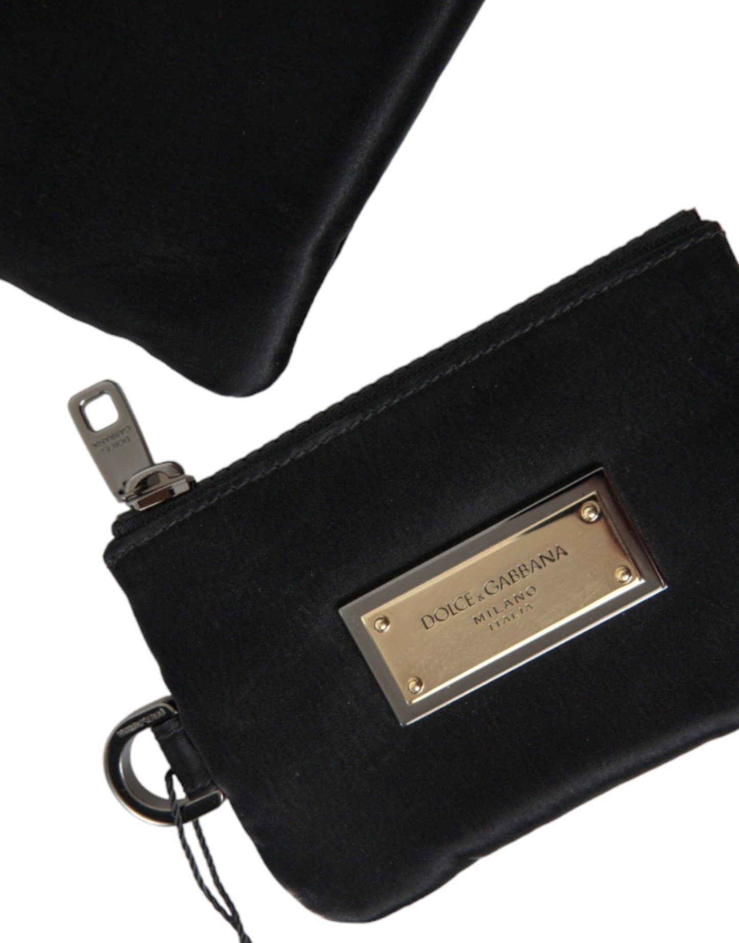 Pochette en nylon et cuir noir de luxe Dolce & Gabbana