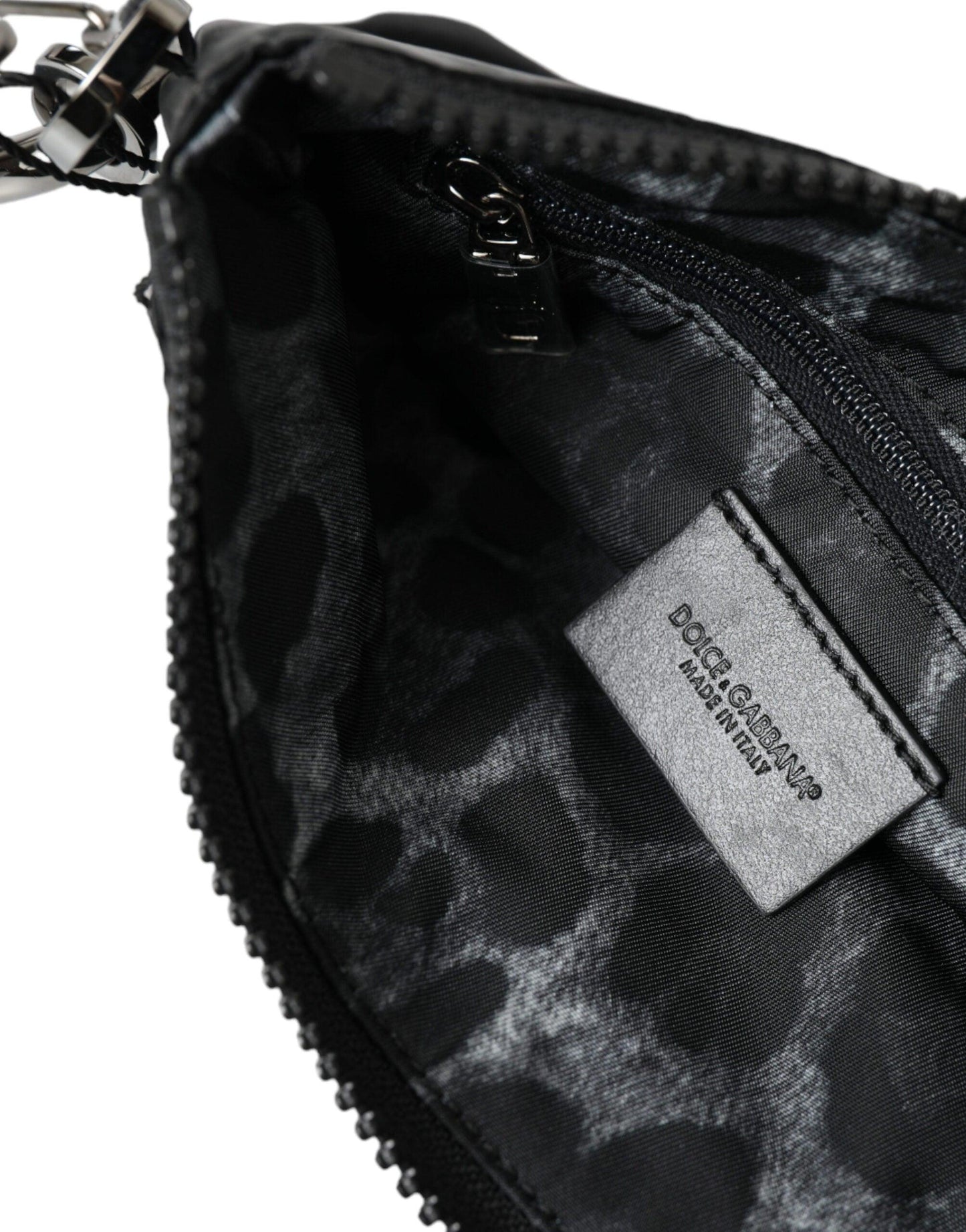 Pochette en nylon et cuir de veau de luxe Dolce & Gabbana