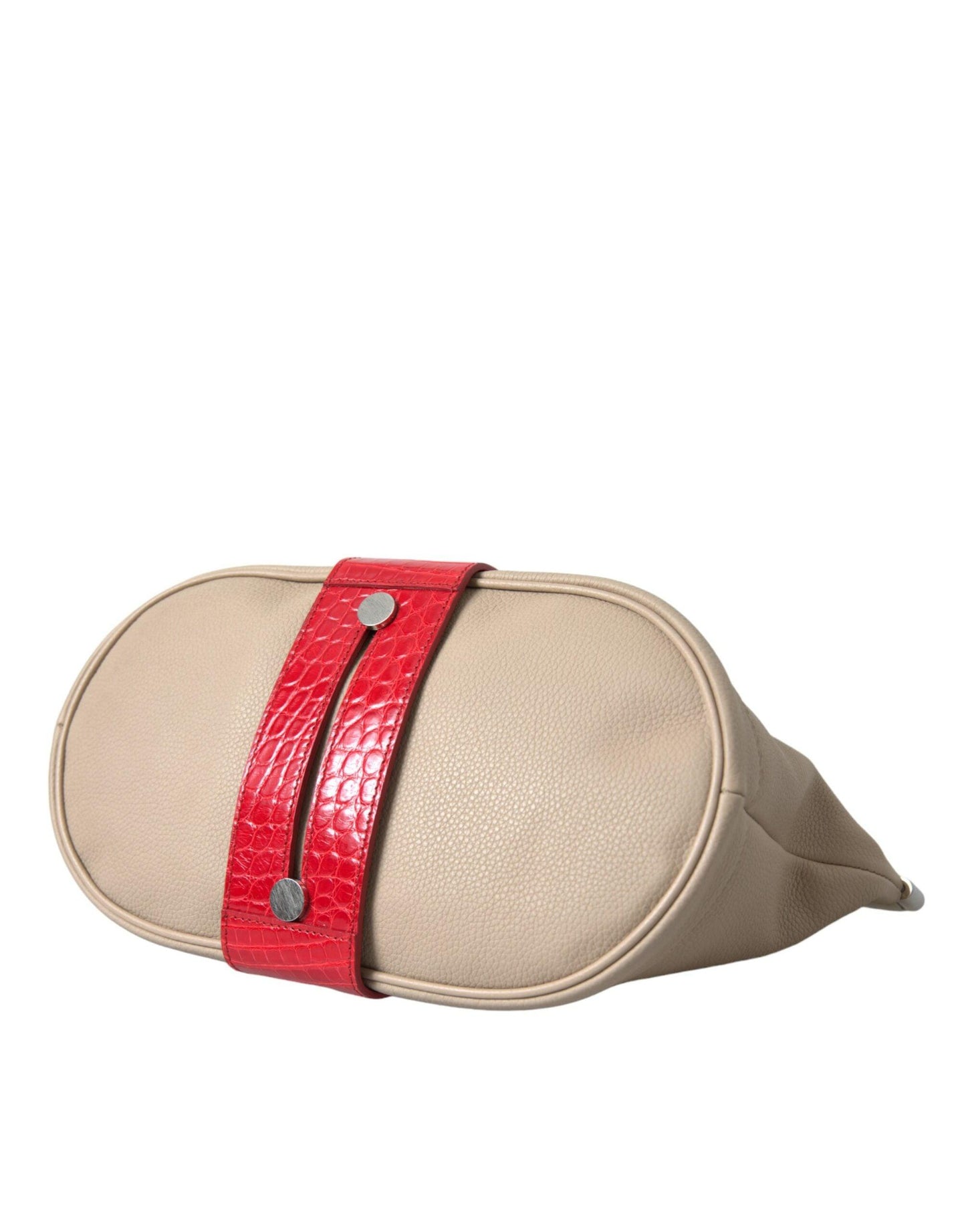 Pochette Balenciaga en cuir de veau et alligator bicolore