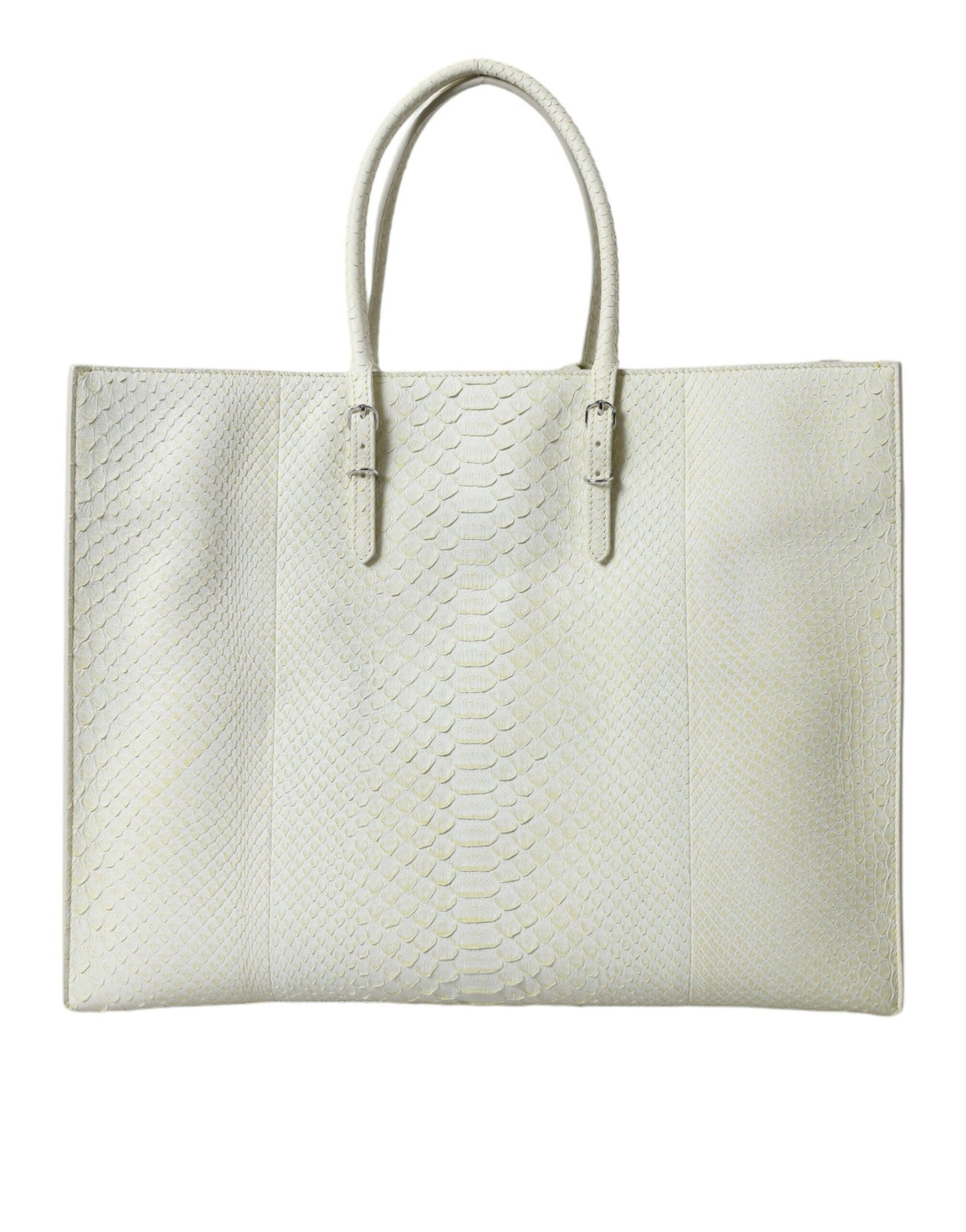 Sac fourre-tout en cuir python blanc et jaune Balenciaga