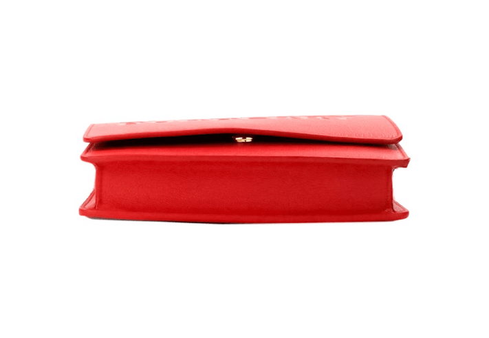 Petit sac à bandoulière en cuir lisse avec logo en relief rouge Burberry Hampshire