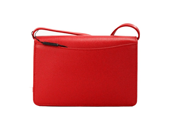 Petit sac à bandoulière en cuir lisse avec logo en relief rouge Burberry Hampshire