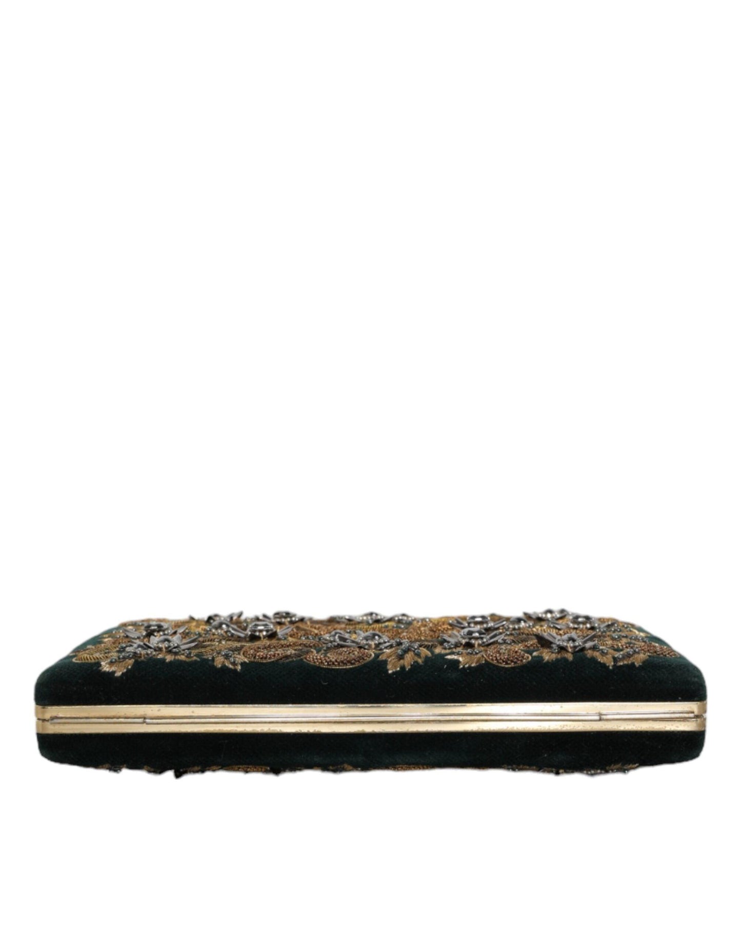 Mini-pochette baroque en velours noir Dolce & Gabbana