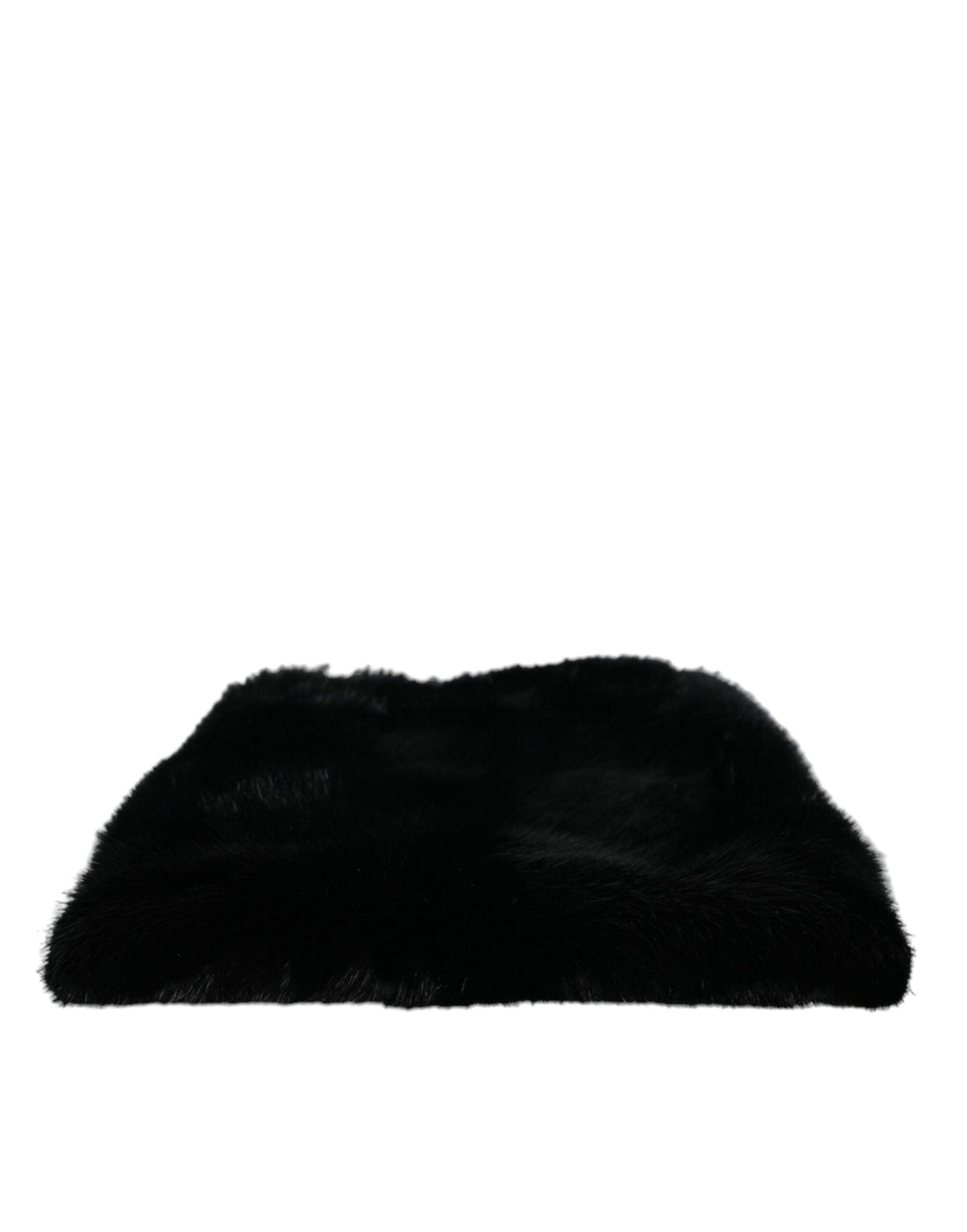 Sac à main bandoulière en fausse fourrure noire Dolce & Gabbana avec chaîne argentée