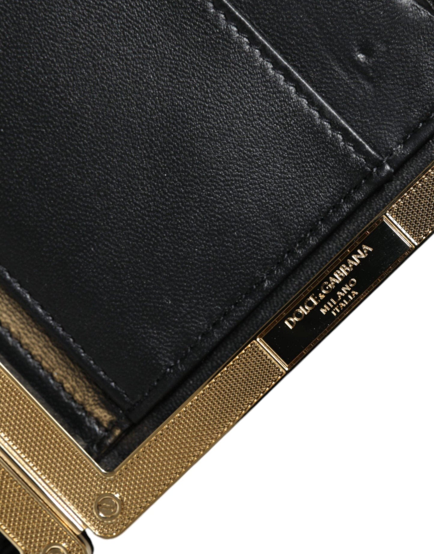 Pochette miniature en daim fleuri multicolore Dolce & Gabbana avec accents dorés