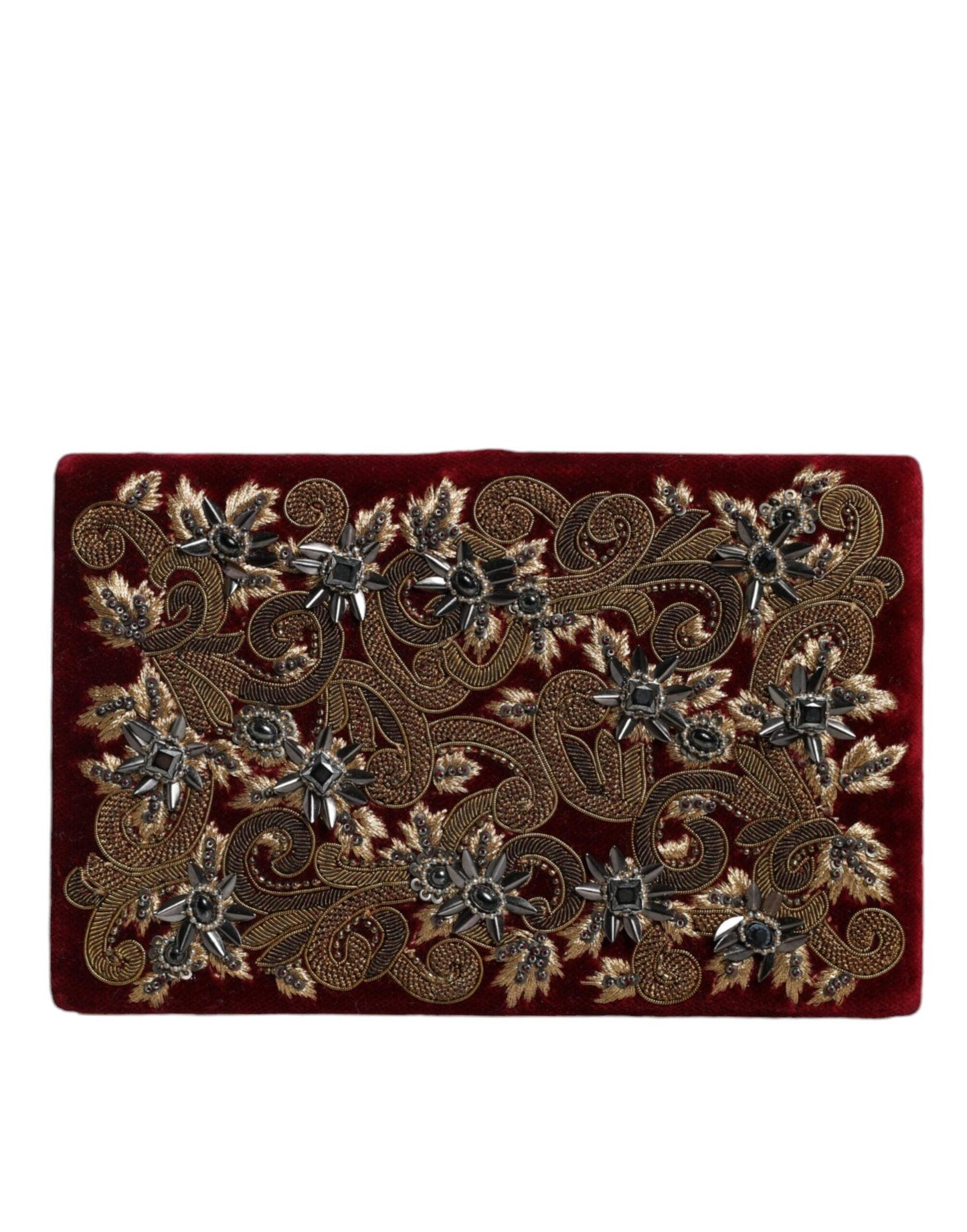 Pochette miniature baroque en velours rouge Dolce & Gabbana