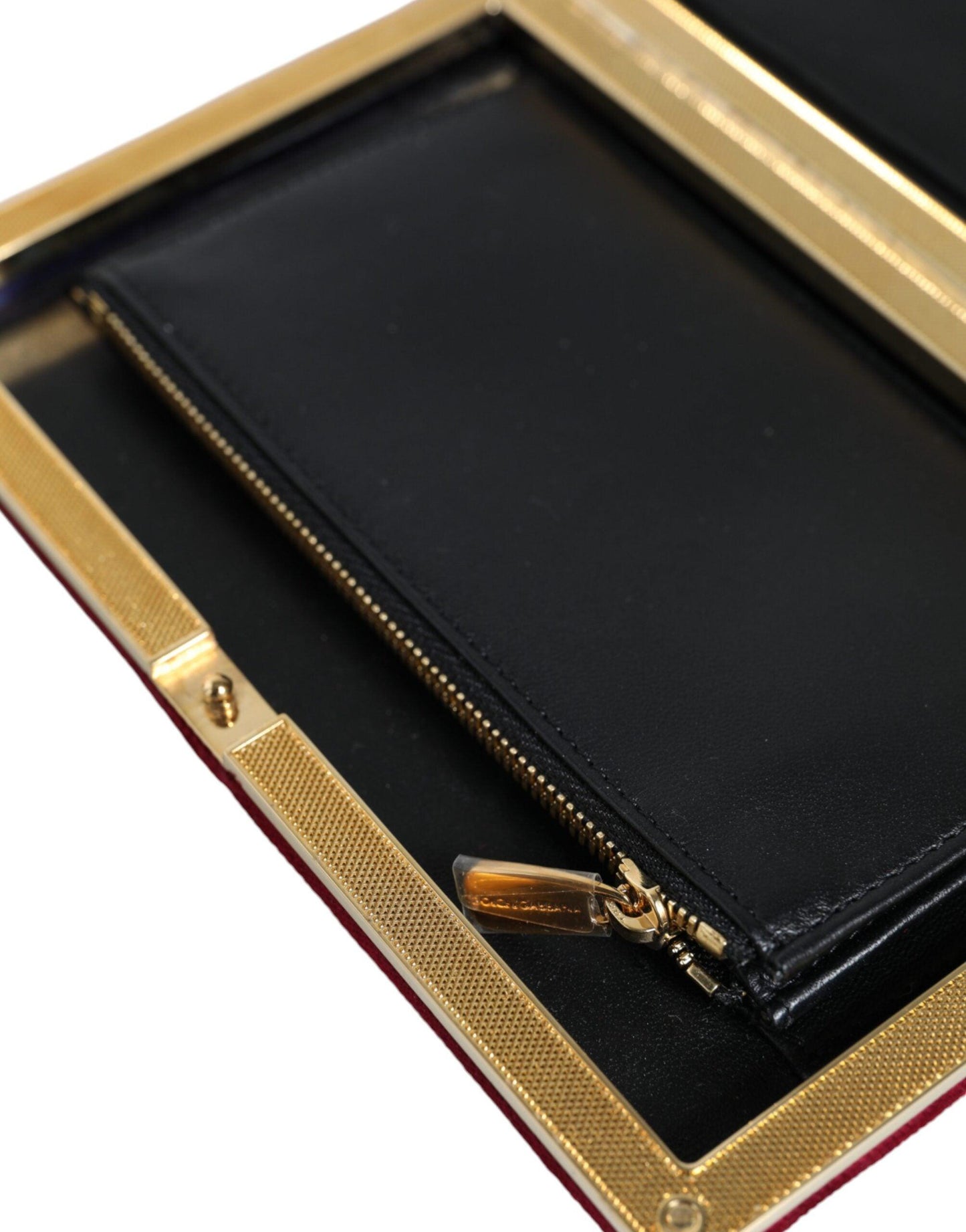 Pochette miniature baroque en velours rouge Dolce & Gabbana