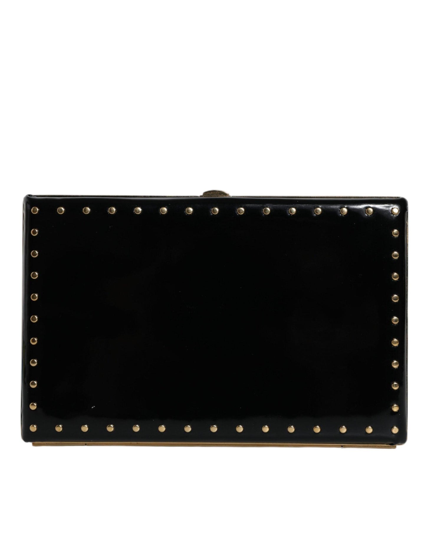 Pochette miniature en cuir noir avec accents dorés Dolce & Gabbana