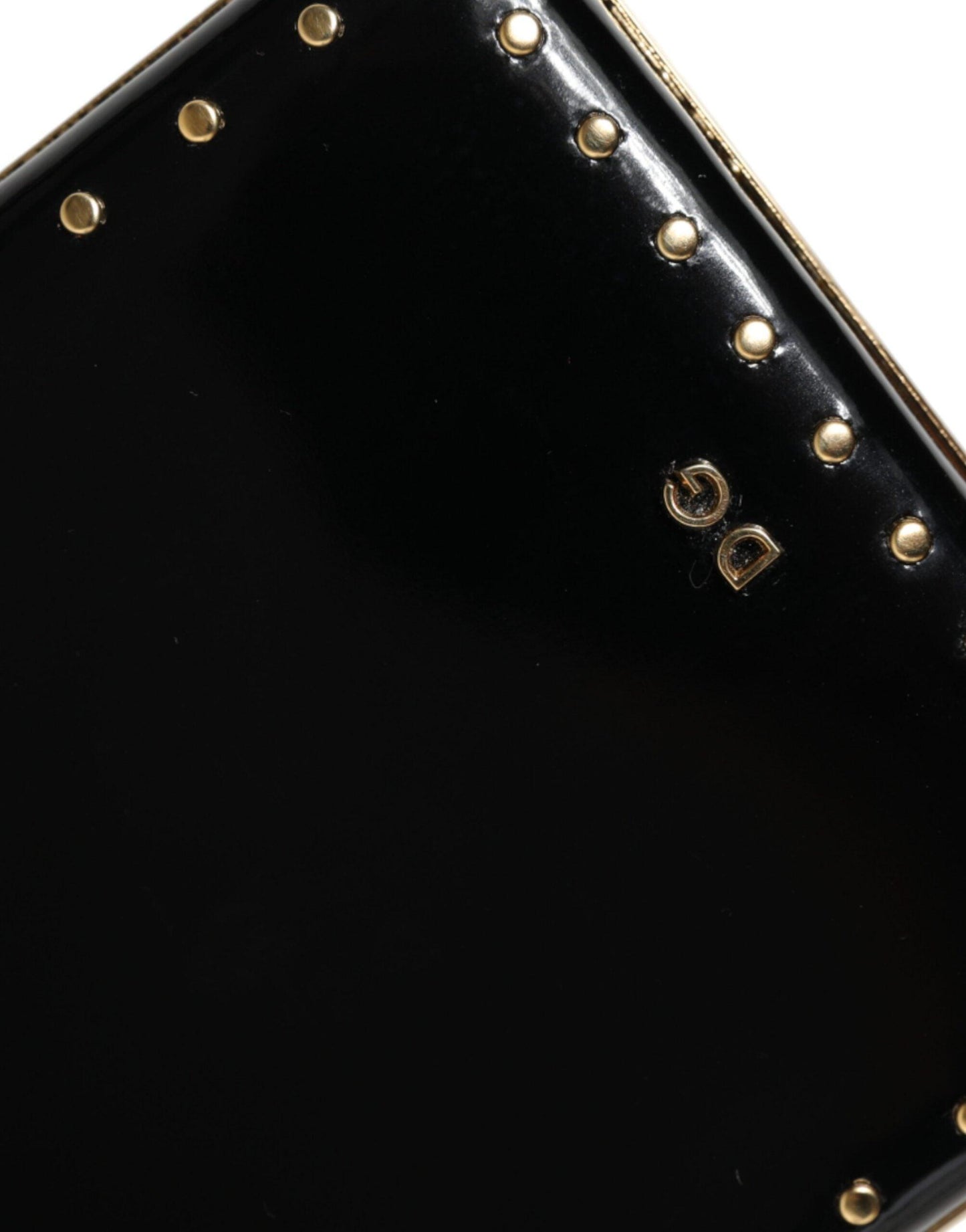 Pochette miniature en cuir noir avec accents dorés Dolce & Gabbana