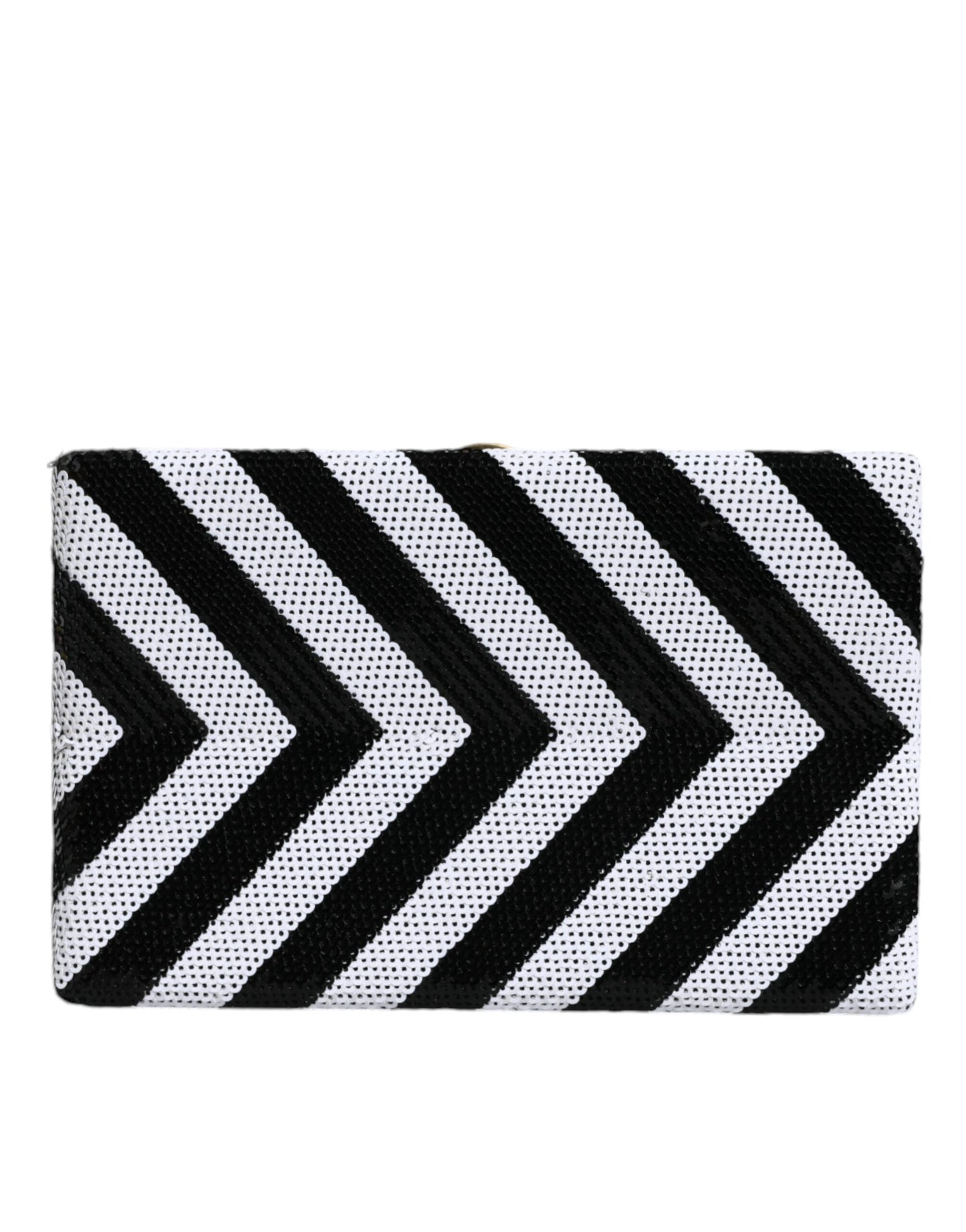 Sac à main de soirée Dolce & Gabbana avec cadre noir, blanc et doré