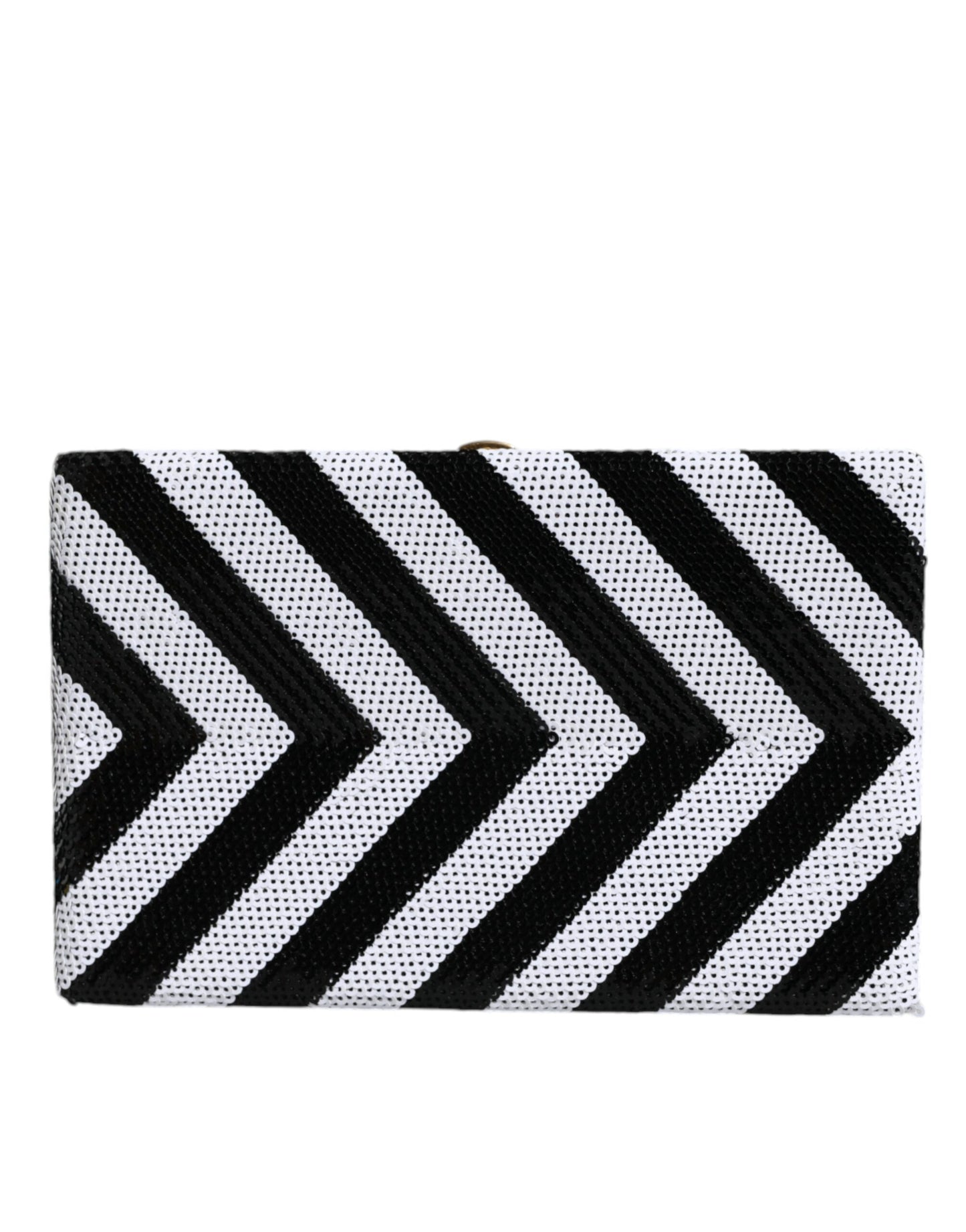 Sac à main de soirée Dolce & Gabbana avec cadre noir, blanc et doré
