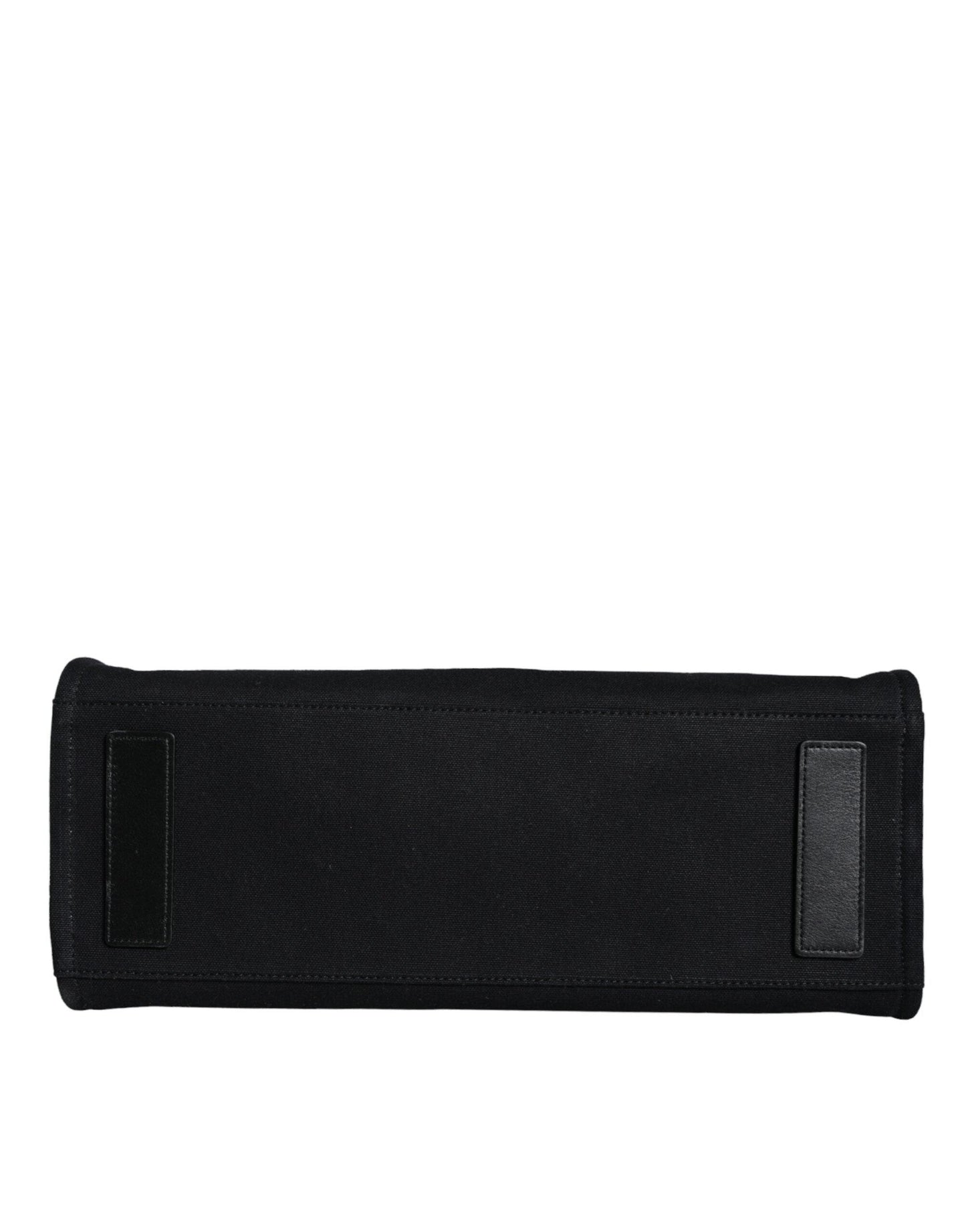 Sac fourre-tout à bandoulière en cuir noir avec logo Versace