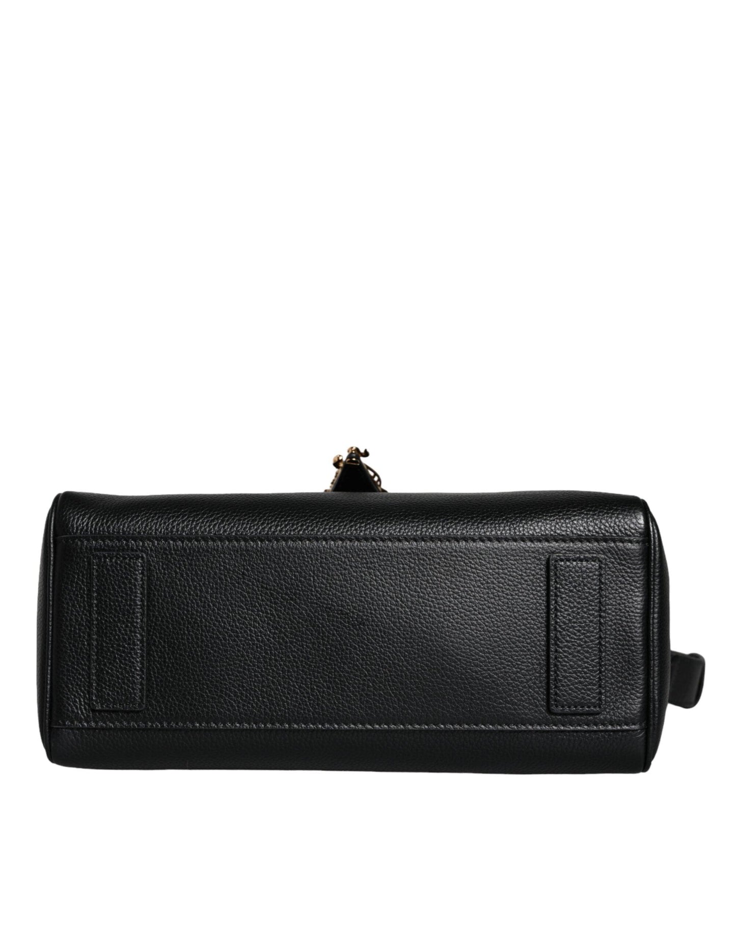 Sac bandoulière en cuir de veau grainé noir Versace