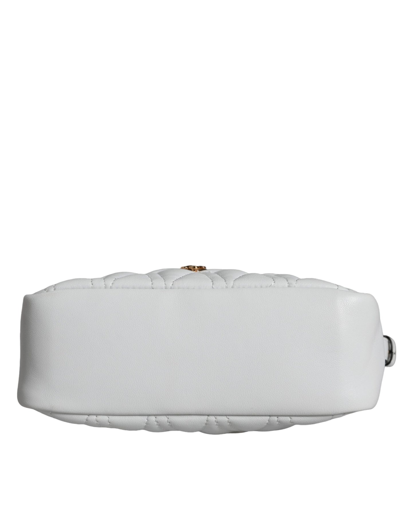 Sac bandoulière en cuir nappa matelassé blanc Versace