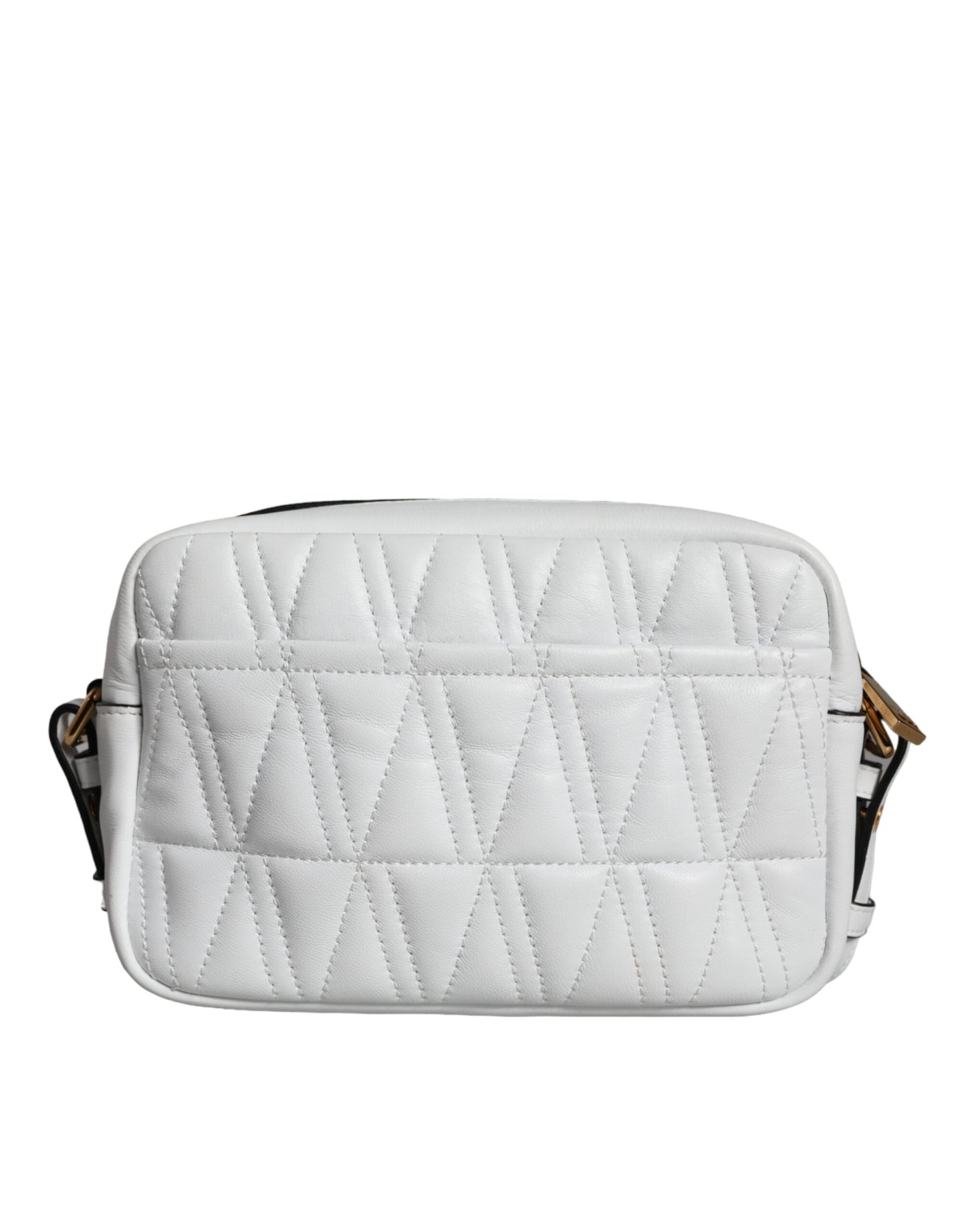 Sac bandoulière en cuir nappa matelassé blanc Versace
