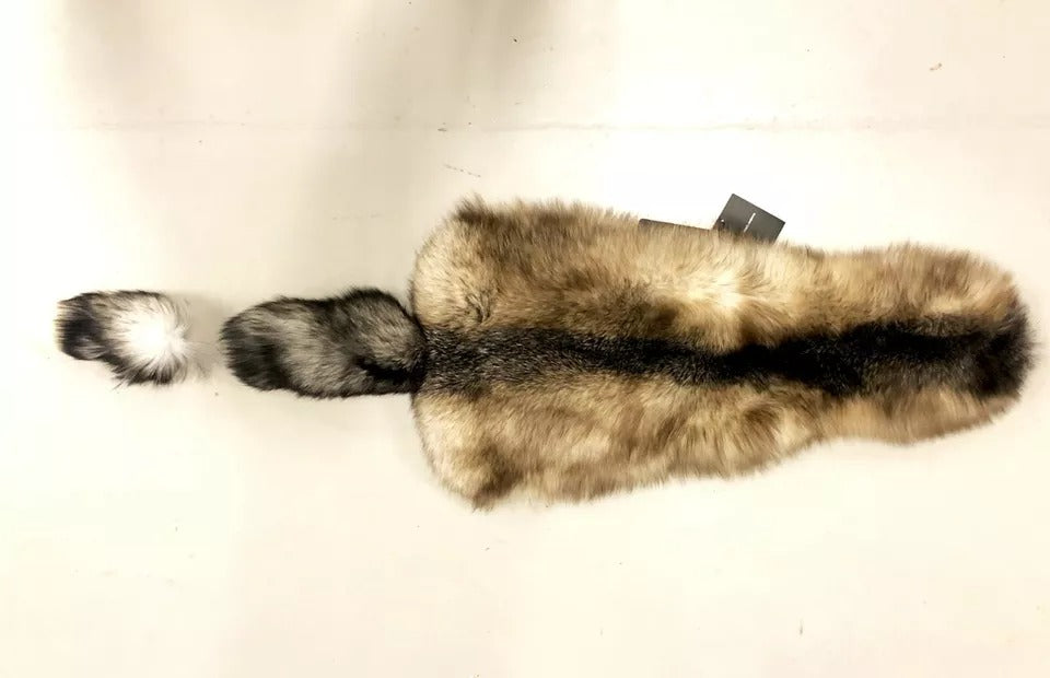 Écharpe à col châle en fourrure de renard marron Dolce & Gabbana