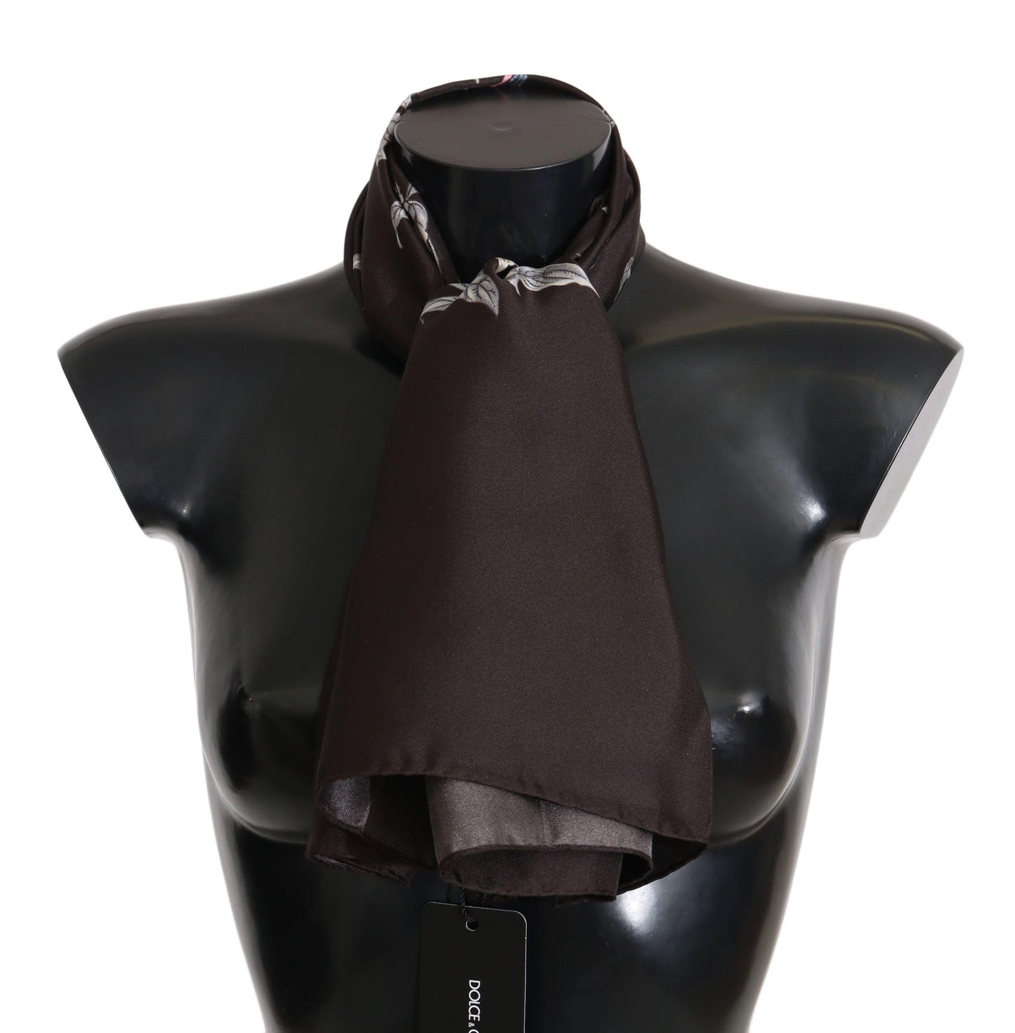 Foulard en soie élégant Dolce & Gabbana en marron luxueux