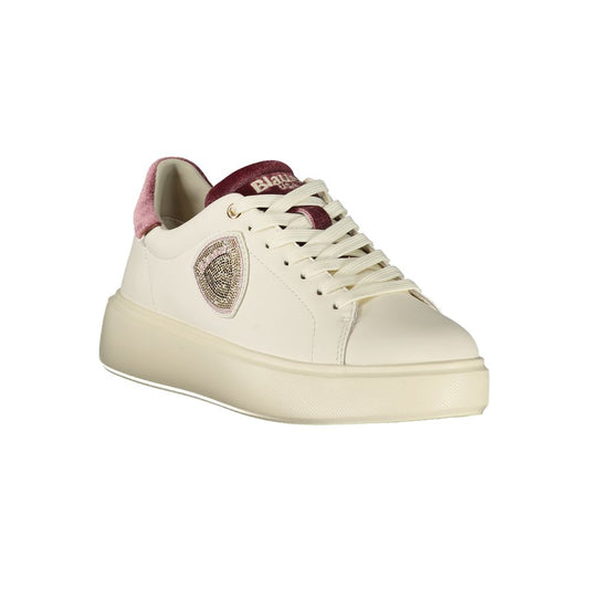 Blauer White Leather Women Sneaker