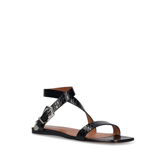 Paris Texas Black Calfskin Strap-On Sandals
