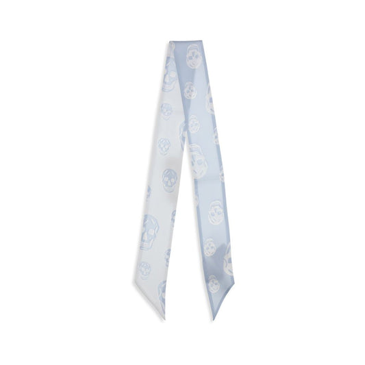 Alexander McQueen Light Blue Silk Scarf