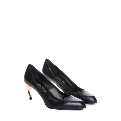 Alexander McQueen Black Lambskin High Heel Pumps
