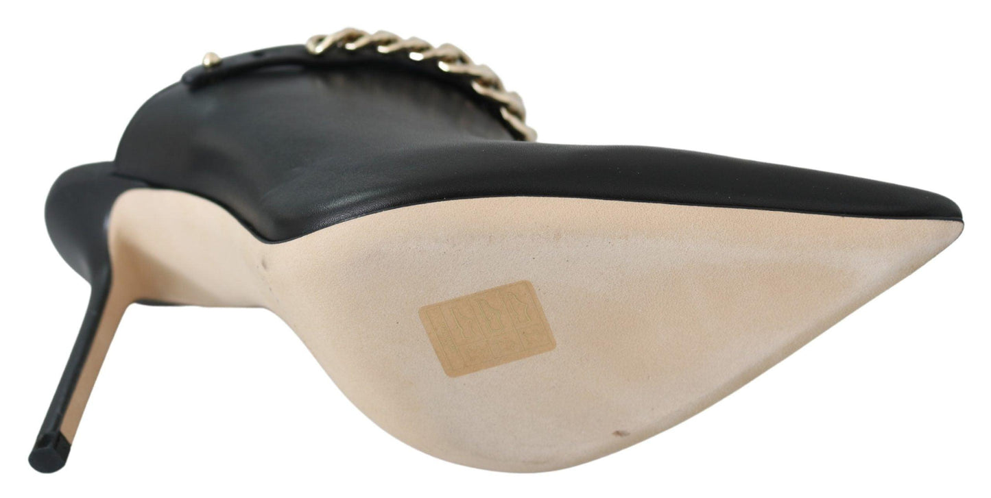 Escarpins Jimmy Choo élégants en cuir noir doré