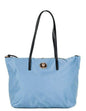 Versace Portuna Medusa Cornflower Blue Nylon and Leather Tote Bag