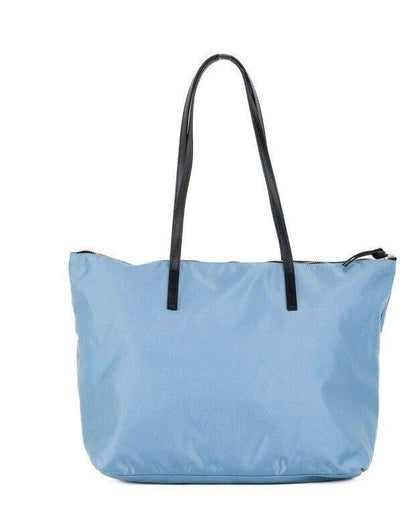 Versace Portuna Medusa Cornflower Blue Nylon and Leather Tote Bag