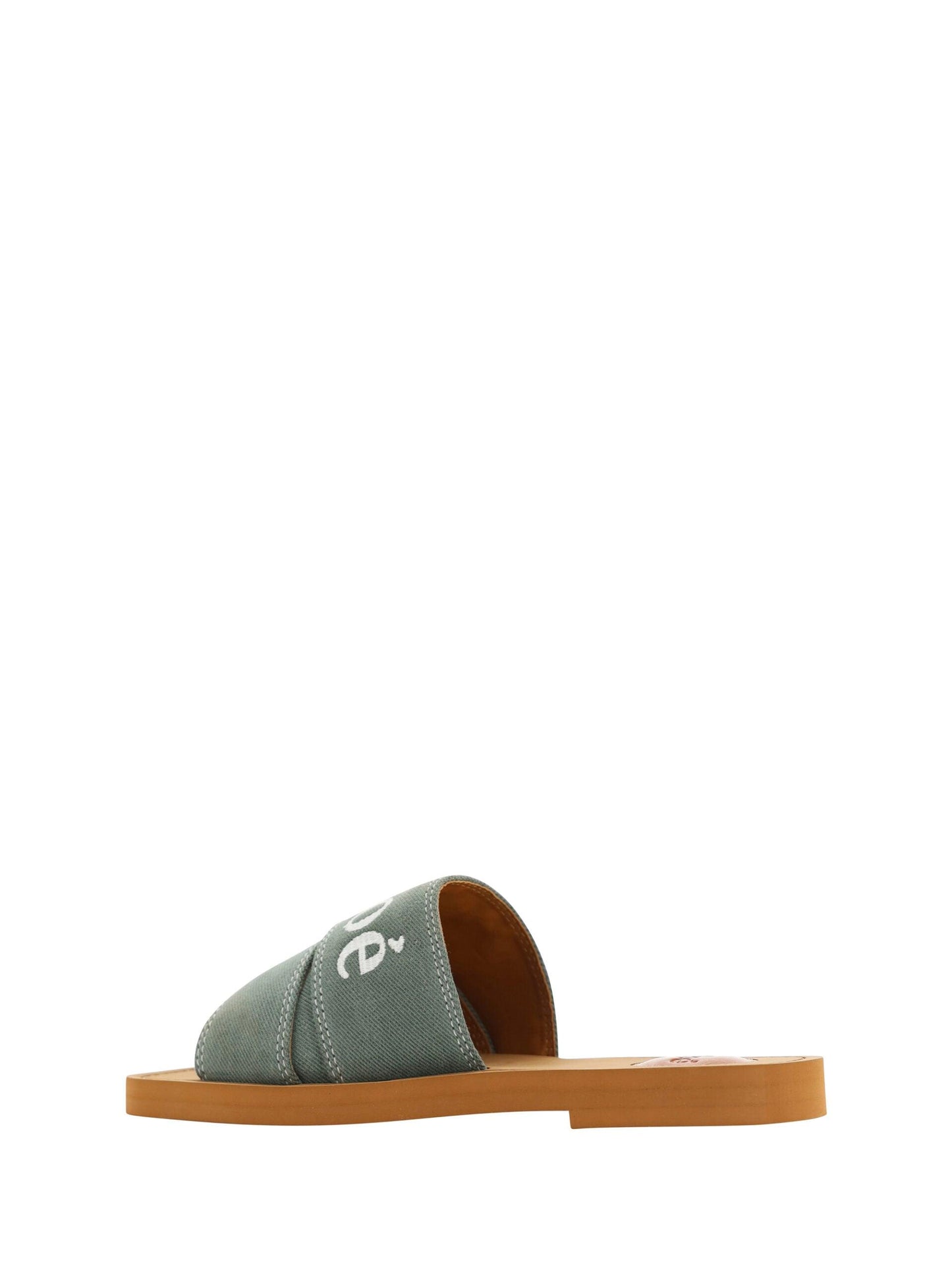 Chloe Elegant Forest Green Cotton Slides