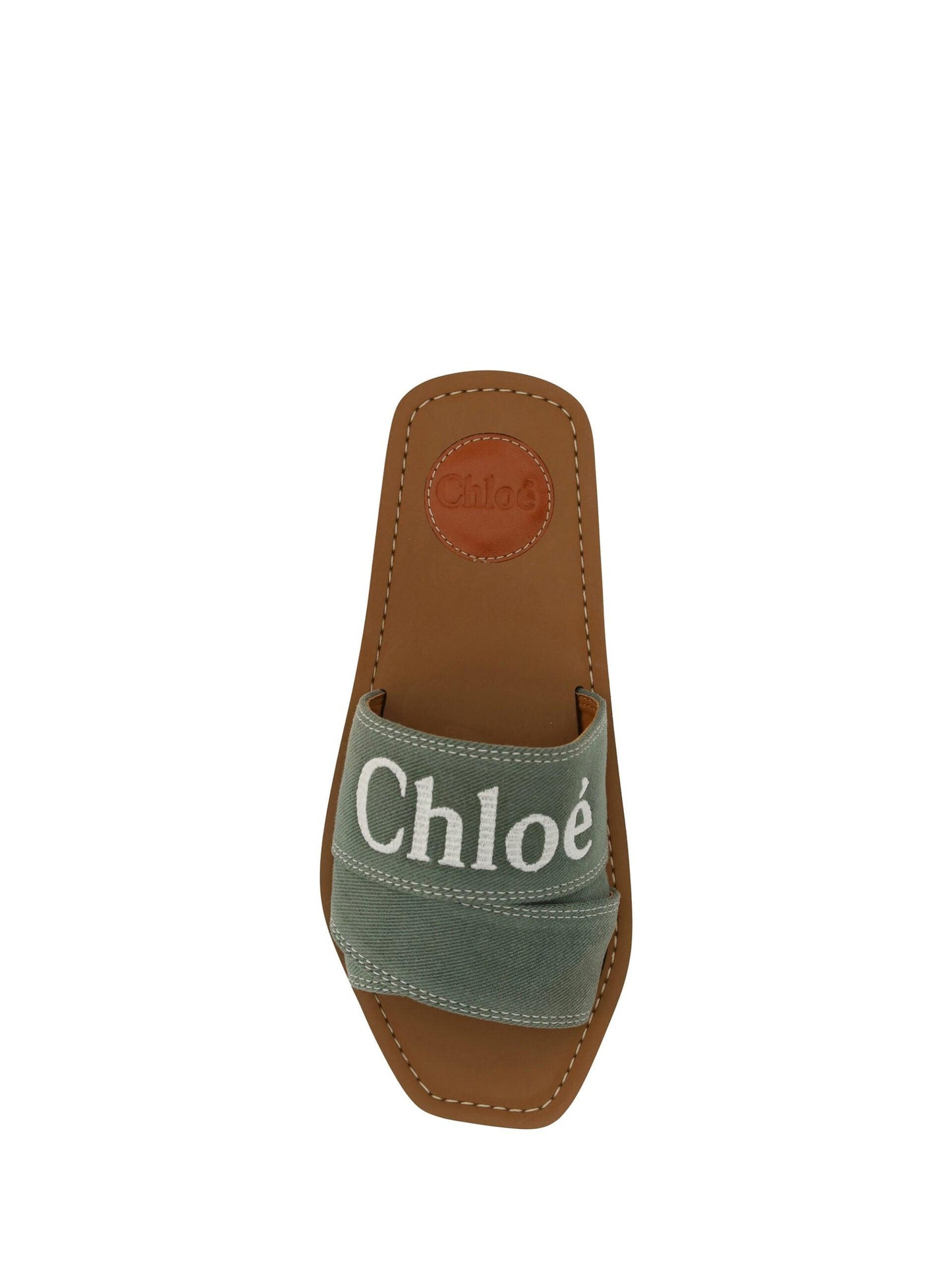 Chloe Elegant Forest Green Cotton Slides