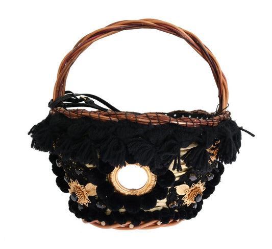 Dolce & Gabbana Agnese Snakeskin & Straw Bucket Bag