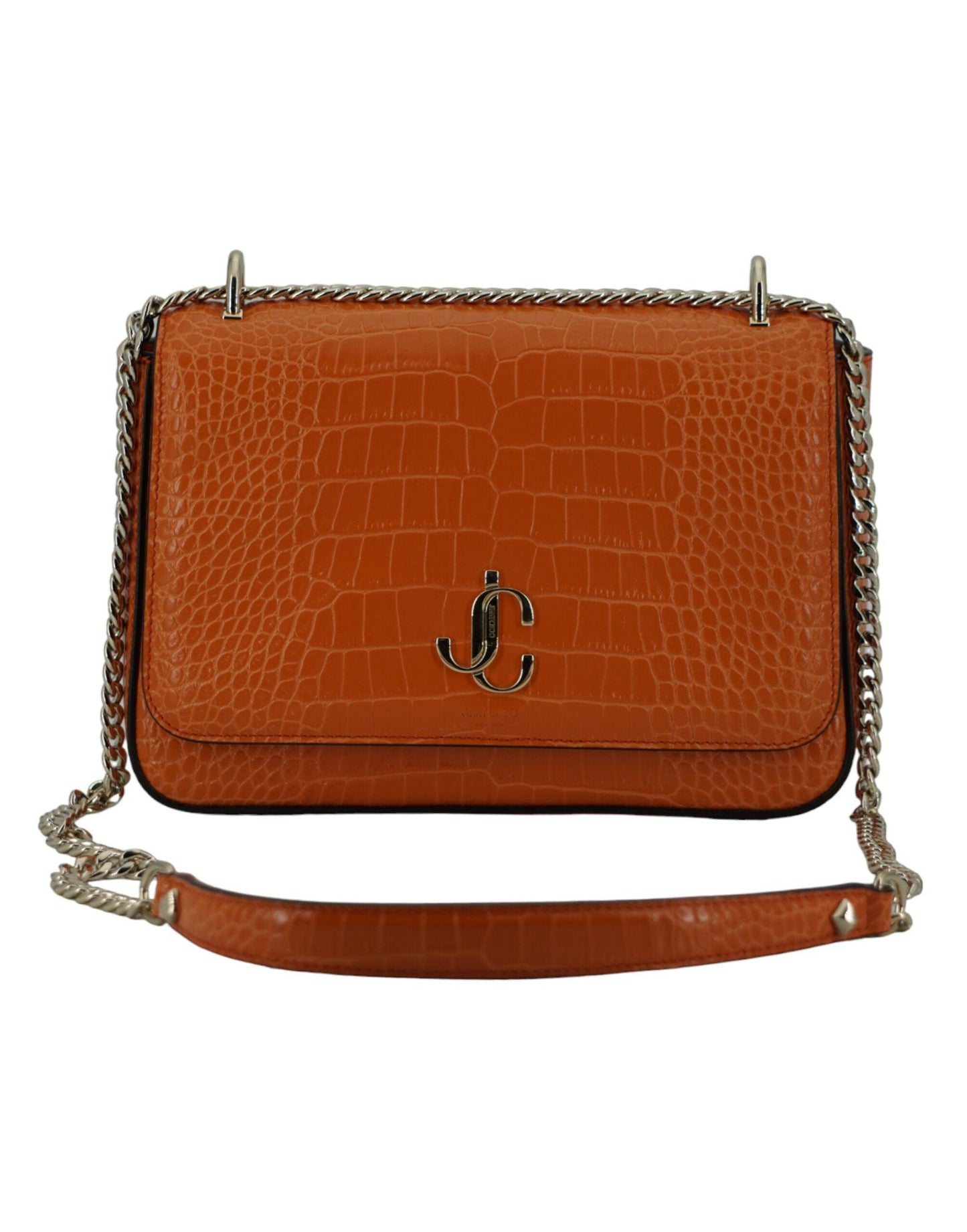 Jimmy Choo Amber Orange Leather Shoulder Bag