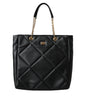 Dolce & Gabbana Black Leather Jungle Quilted Tote Bag