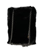 Sac à main bandoulière en fausse fourrure noire Dolce &amp; Gabbana avec chaîne argentée