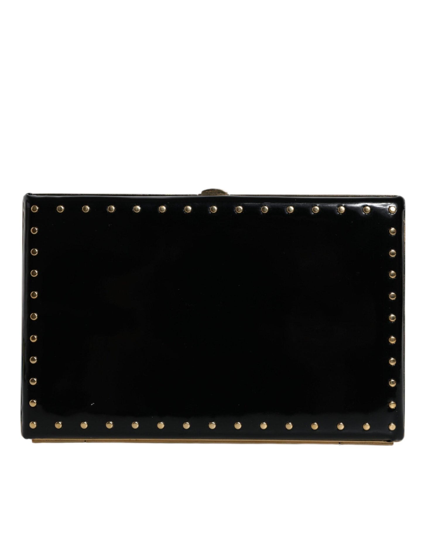 Dolce & Gabbana Miniature Black Leather Clutch with Gold Accents