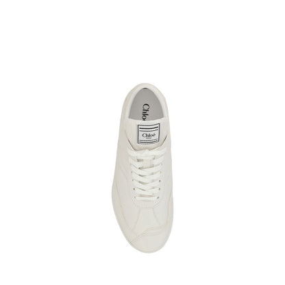 Chloé White Calf Leather Bos Taurus Low Top Sneakers