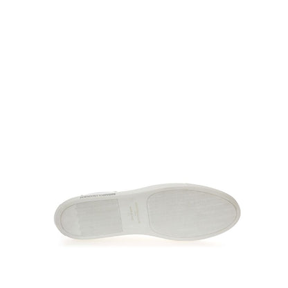 Roberto Cavalli White Leather Low Top Sneakers