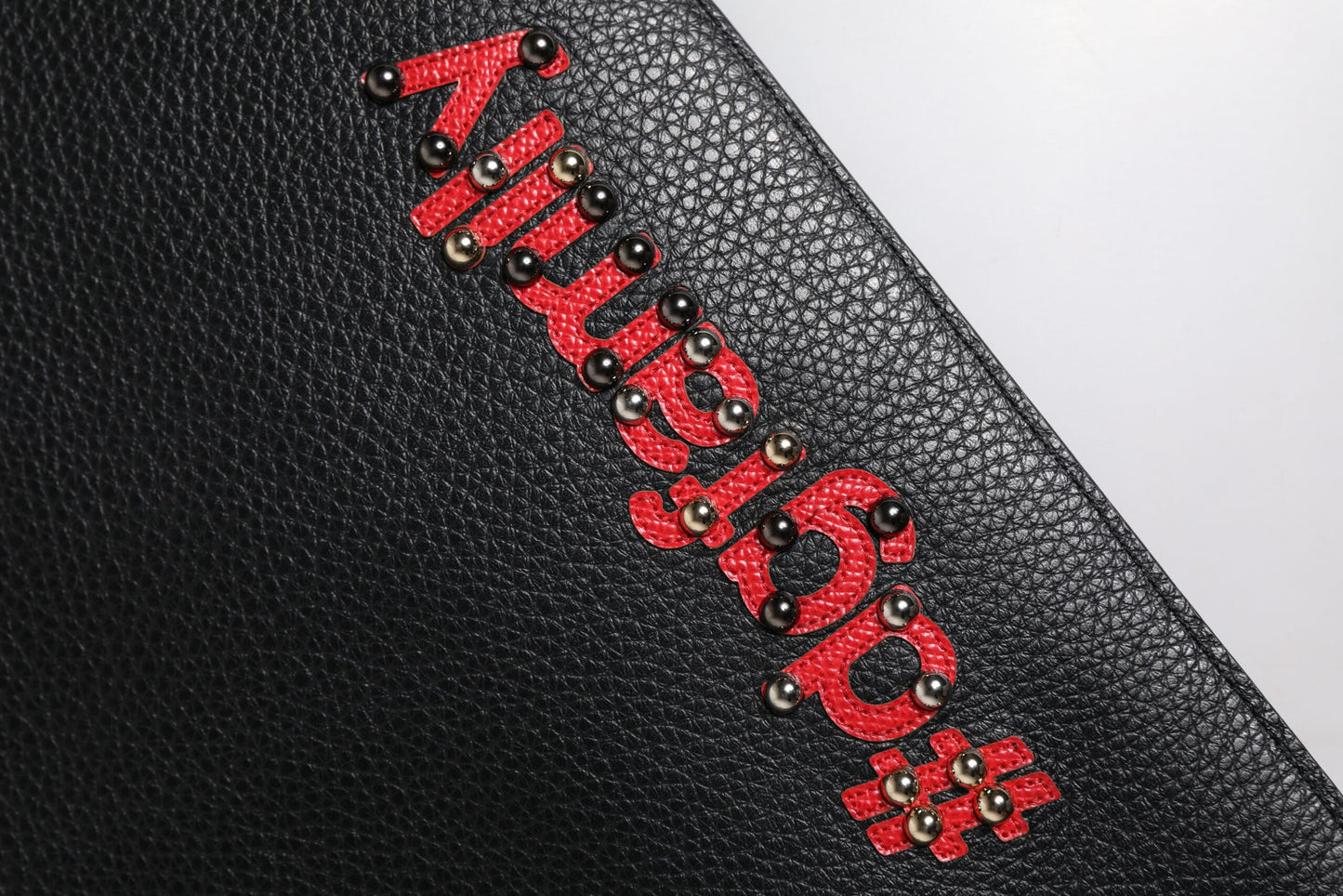 Dolce & Gabbana Black Embellished Leather Clutch Bag