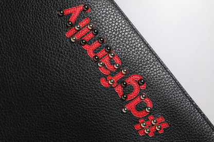 Dolce & Gabbana Black Embellished Leather Clutch Bag