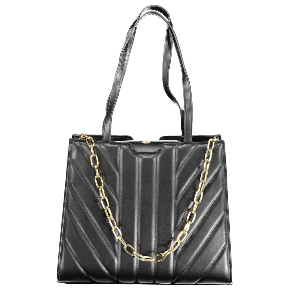 Mario Valentino Black Polyurethane Women Handbag