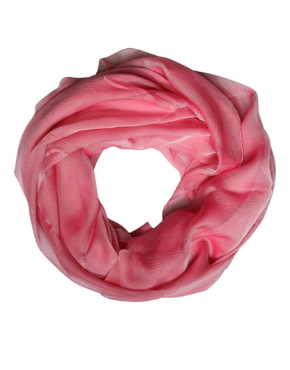 Dolce & Gabbana Pink Silk Rectangle Women Wrap Shawl Scarf