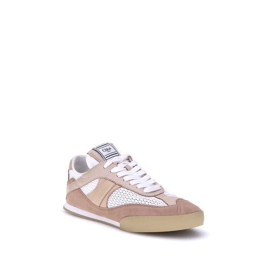 Chloé Beige Calf Leather Bos Taurus Low Top Sneakers