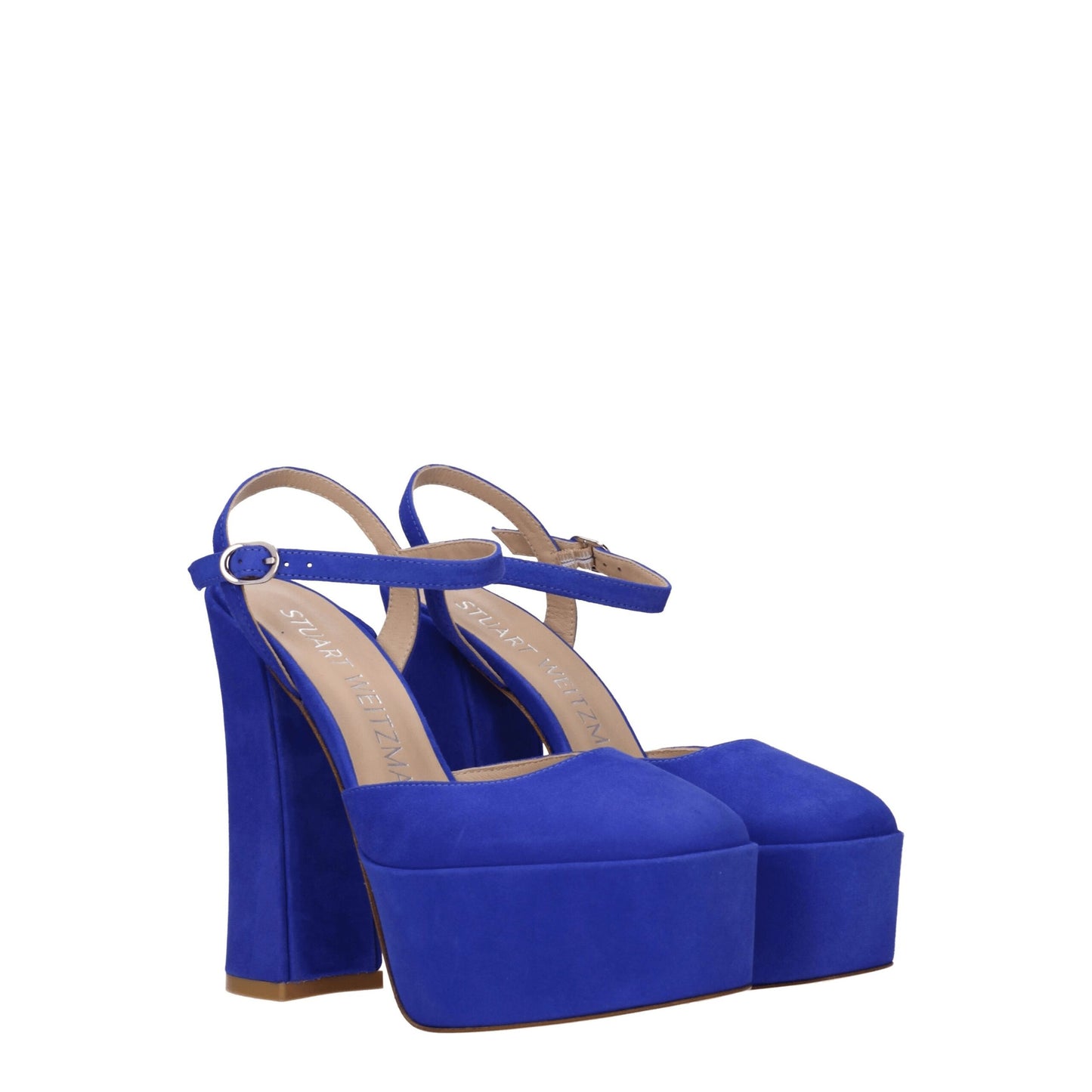 Stuart Weitzman Blue Leather Platform Sandals