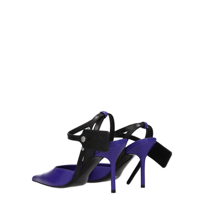 Off-White Purple Leather High Heel Pumps